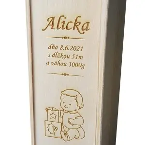 Storage wooden box for a child with details 2