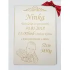 Drevená pamätná tabuľka A4 s údajmi a fotkou na mieru