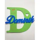 Drevené písmeno s menom a údajmi cca 30cm - Dominik