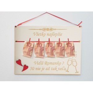 Gift for 50th birthday for a woman, 30x22cm