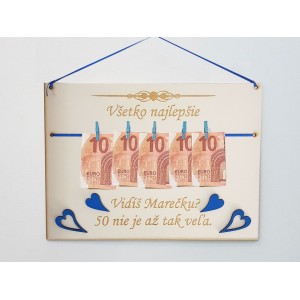 Geburtstagstafel 30x22cm sieht 50 nicht so viel aus - Mareček