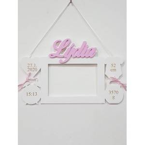 Wooden photo frame gift for a newborn 2