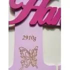 Holzbuchstabe mit Namen und Daten ca. 30 cm Hanka