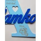 Holzbuchstabe mit Namen und Daten ca. 30 cm Adamko