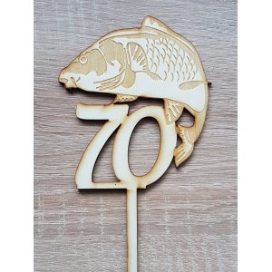 Maßgefertigter hölzerner Angelhalter mit einer Breite von 10 cm