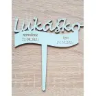 Wooden custom-made sign with the name Lukáško width 15cm painted - blue