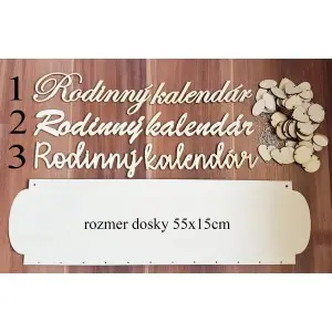 Family calendar lasered