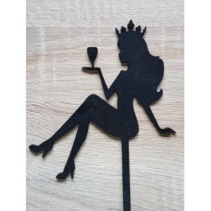 Wooden stake to measure width 13cm painted lady