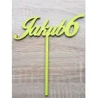 Drevený zapich na mieru s menom Eliška šírka 15cm maľovaný - ružová