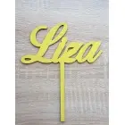 Drevený zapich na mieru s menom Eliška šírka 15cm maľovaný - ružová