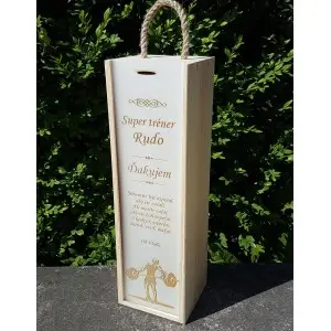 Wooden wine box as a thank you gift to the coach