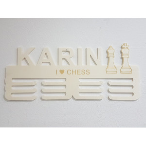 Holzmedaillenhalter mit Lasergravur 45cm lang 2