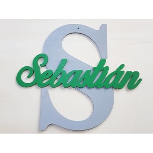 Large wooden name with data 70cm | LYMFY.sk | Names on the wall 30-80cm