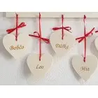 Wooden tag FAMILY width 30cm-4-5pcs of hearts