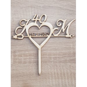 Wooden wedding anniversary stake width 17cm