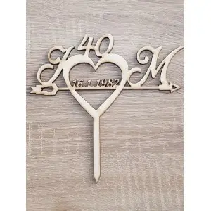 Wooden wedding anniversary stake width 17cm