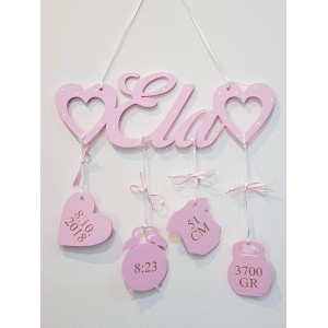 Gift for a baby boy with a name with hearts and details William 2