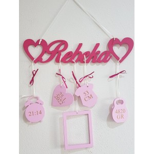 Name with hearts and details Rebeka