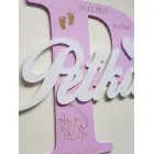 Drevené písmenko s menom a údajmi cca 30cm Peťka