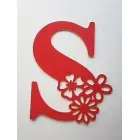 Drevené písmeno s kvetom 30cm