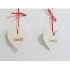 Wooden name tag FAMILY width 30cm-2 pieces hearts