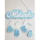 Geschenk von Paten - Name mit Hintergrund und Details - Hugo