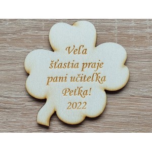 Geschenk von der Lehrerin: Glücksklee-Magnet 9cm