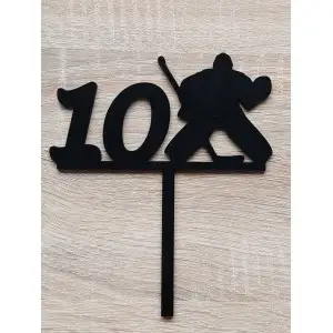 Maßgefertigter hölzerner Pflock für Eishockeytorwart 15cm bemalt