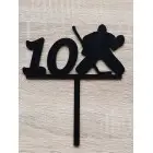 Maßgefertigter hölzerner Pflock für Eishockeytorwart 15cm bemalt