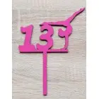 Drevený zapich na mieru gymnastka 15cm maľovaný