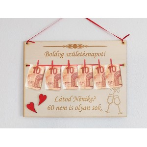 Wooden board 30x22cm Happy birthday! Can you see 60