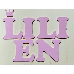 Wooden letters on the wall height 20cm - LILIEN - crown