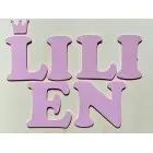 Holzbuchstaben an der Wand Höhe 20 cm - LILIEN - Krone