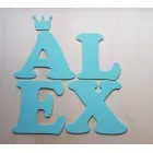 Holzbuchstaben an der Wand Höhe 20 cm - LILIEN - Krone