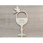 Wooden stake 1st Holy Communion chalice 20cmx10cm