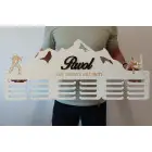 80cm drevený vešiak na medaile s laserovaním a menom - Pavol