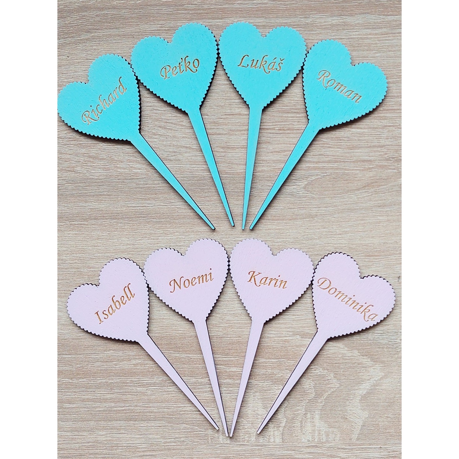 Wooden skewers for small cakes, width 5 cm