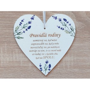 Table for the door heart 17cm Rules of the lavender family