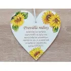 Tabuľka na dvere srdiečko 17cm Pravidlá rodiny slnečnice