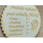 Darček pre pani učiteľku medaila 9cm