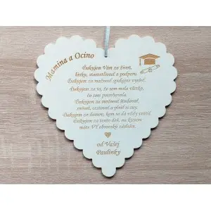 Wooden heart thank you for promotion 20cm