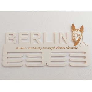 Wooden medal holder with laser engraving 45cm breed Peruvian Hairless 2