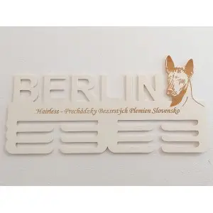Wooden medal holder with laser engraving 45cm breed Peruvian Hairless 2