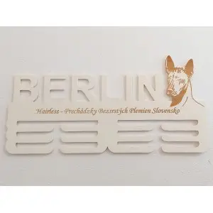 Wooden medal holder with lasering 45 cm breed Peruvian naked