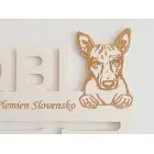 Drevený držiak na medaile s laserovaním 45cm plemeno Americký bezsrstý teriér