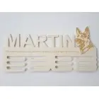 Drevený držiak na medaile s laserovaním 45cm plemeno Americký bezsrstý teriér