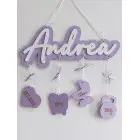 Meno na stenu Andrea s pozadím a údajmi