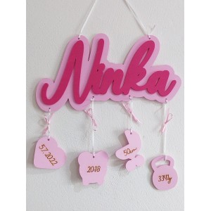 Name on the wall Ninka with background and details