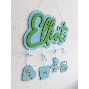 Name on the wall with background and details, gift from grandparents 2