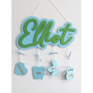 Name on the wall with background and details, gift from grandparents